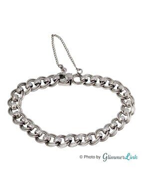 Vintage JB Jacoby-Bender Sterling Silver Double Link Bracelet 7"